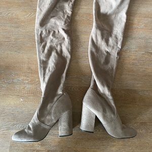 Suede thigh high boots Steve Madden